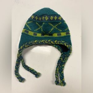 Children’s Teal and Lime Adorable Knit Winter Hat